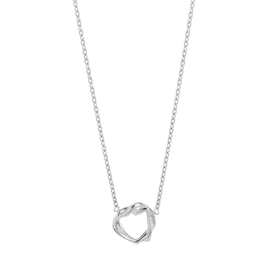 Entwined Hearts Silver Necklace