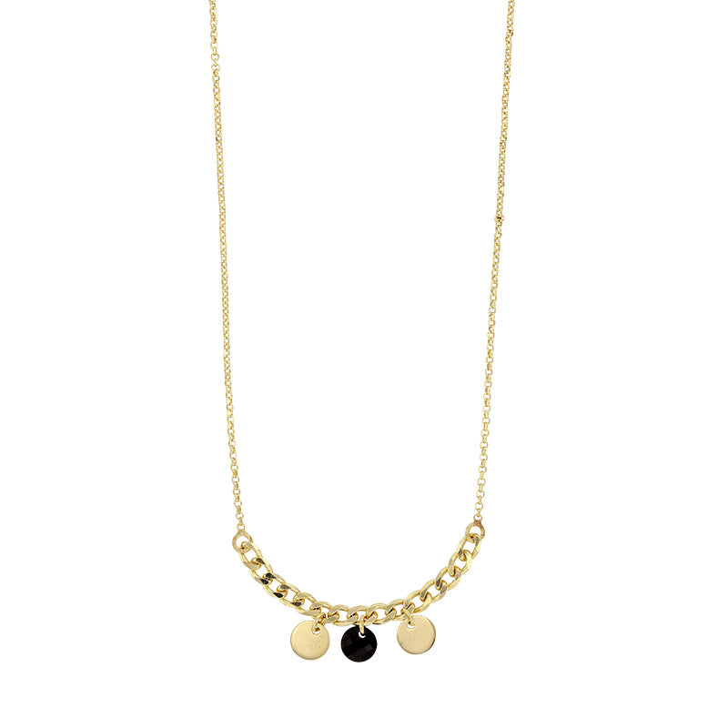 Gold-Coloured Curb Chain Necklace