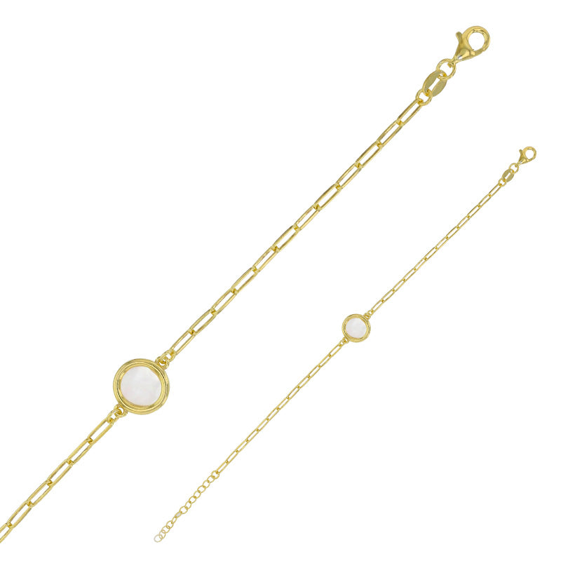 Gold-Coloured Silver  Belcer Chain Bracelet