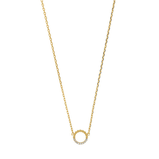 Gold-plated circle pendant necklace set