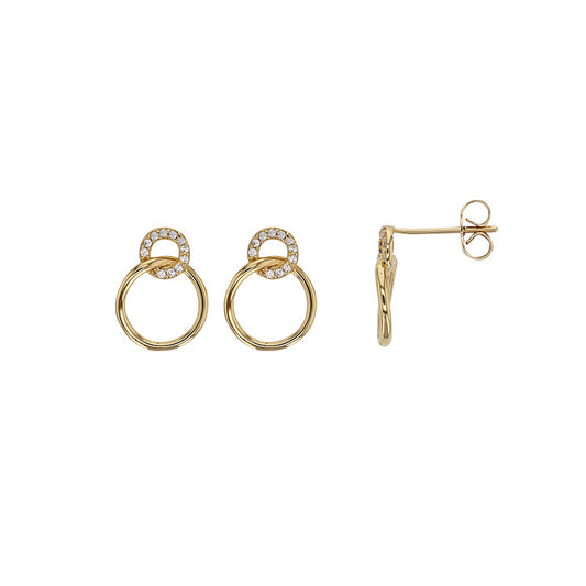 Gold-plated earrings with entwined circles