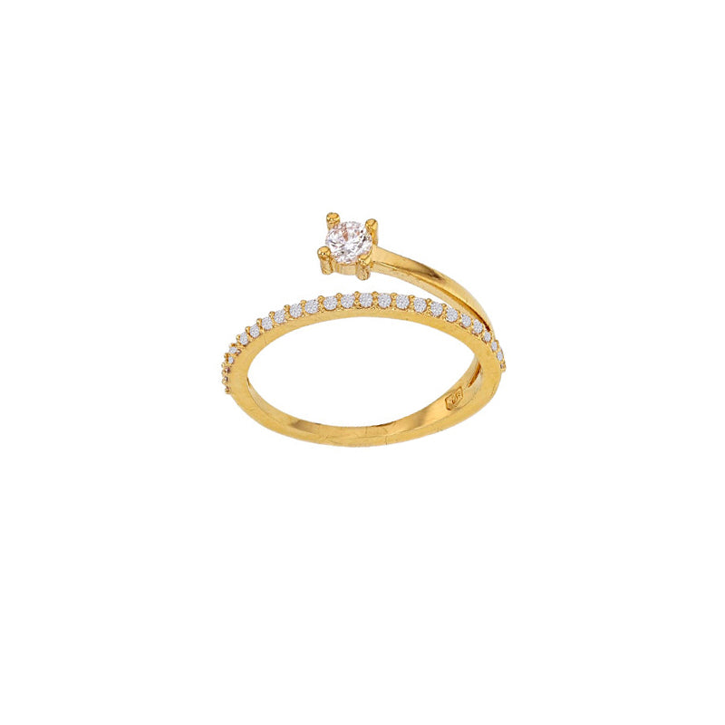 Gold-plated fancy ring with 4mm claw set