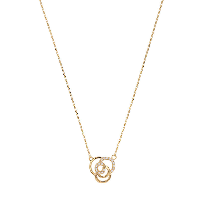 Gold-plated necklace with entwined circles