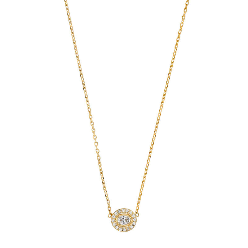 Gold-plated necklace with oval centre set