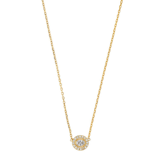 Gold-plated necklace with oval centre set