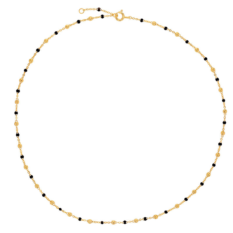 Gold Plated Necklace with black resin