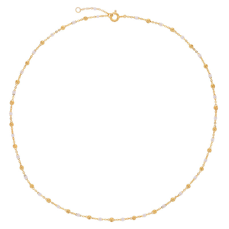 Gold Plated Necklace with white resin