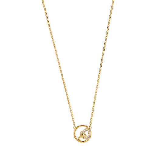 Gold-plated necklace with twin hearts