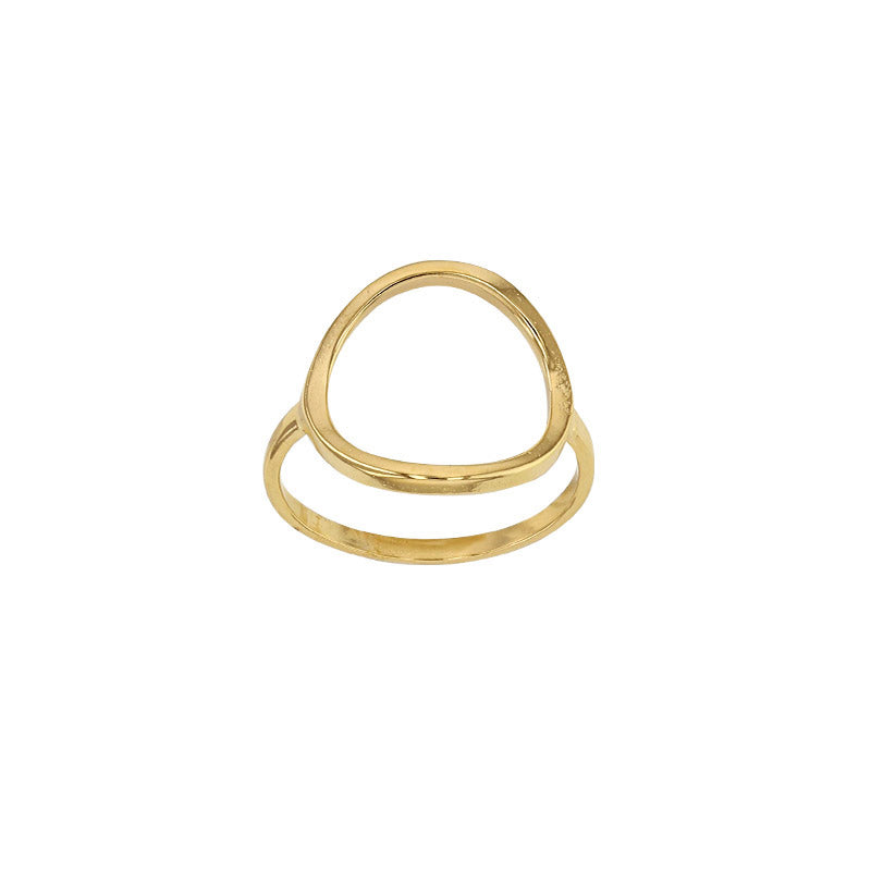 Gold-plated ring with circle motif