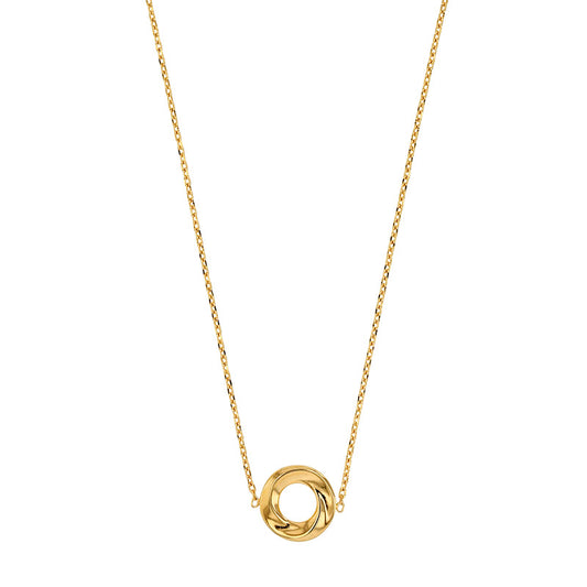 Gold-plated twisted hollow circle pendant