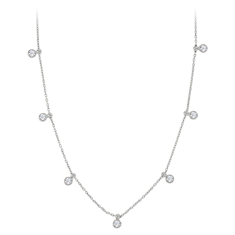 LUNA rhodium plated sterling silver necklace