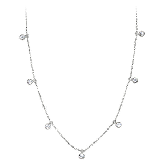 LUNA rhodium plated sterling silver necklace