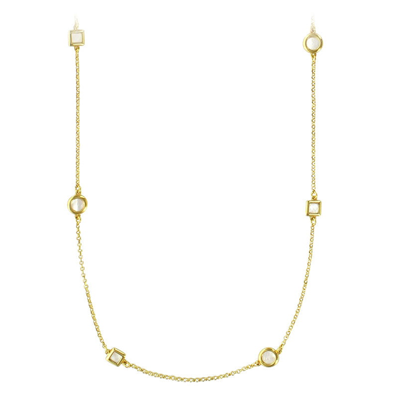 MADRE PERLA Long Gold Pearl Necklace