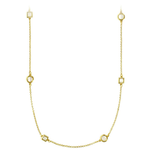 MADRE PERLA Long Gold Pearl Necklace