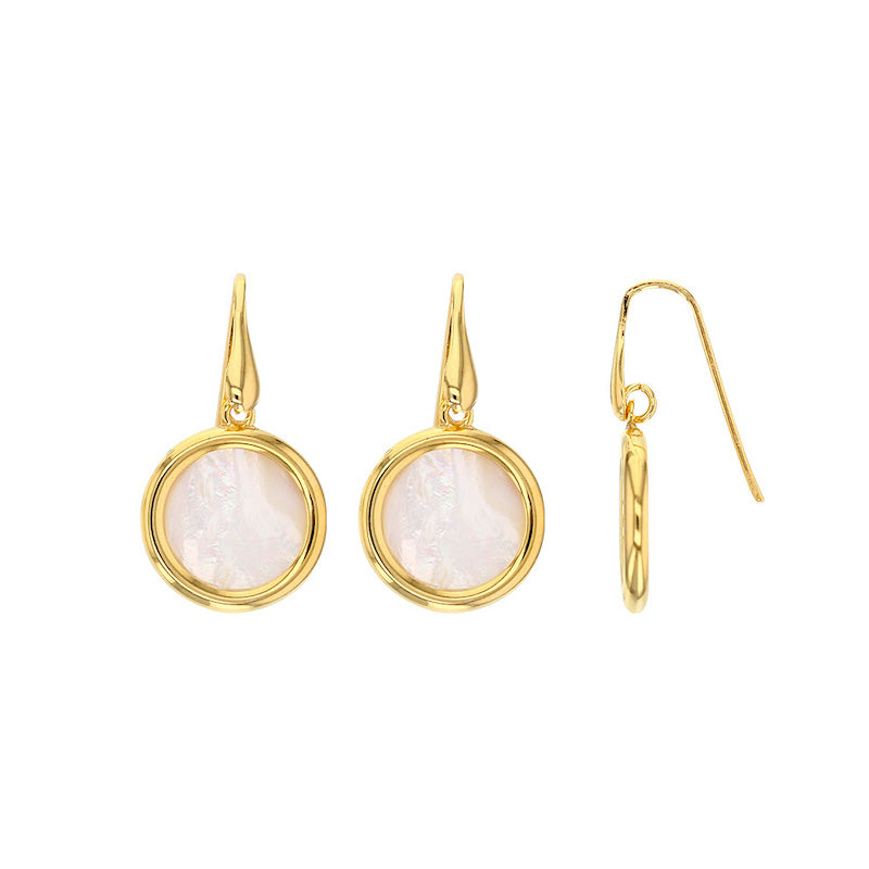 MADRE PERLA Round Gold Pearl Earrings