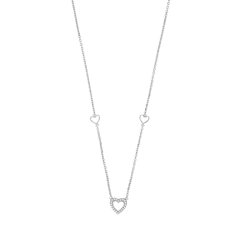 Featuring 3 Hearts Silver Necklace