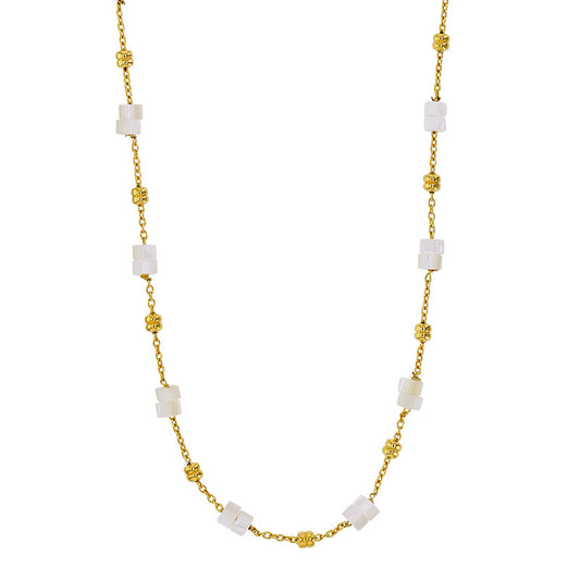 Necklace With Mother White Pearl Necklace