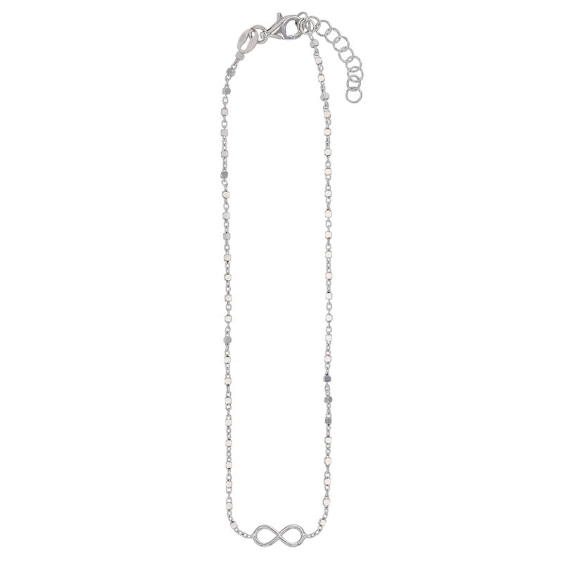 Rhodium Plated Sterling Silver Ankle Chain