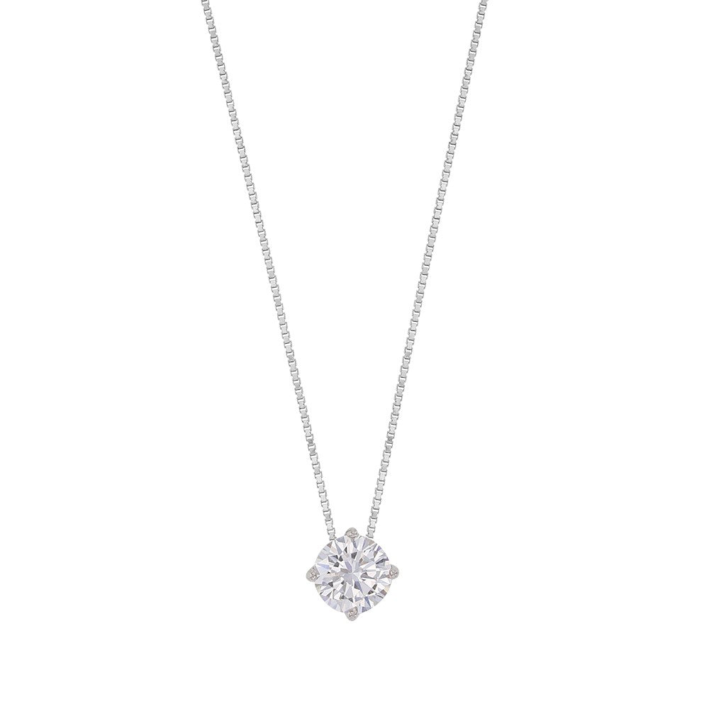 Rhodium plated sterling silver necklace, 41cm set