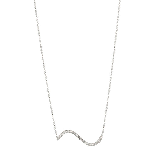 Rhodium plated sterling silver necklace with cubic zirconia set