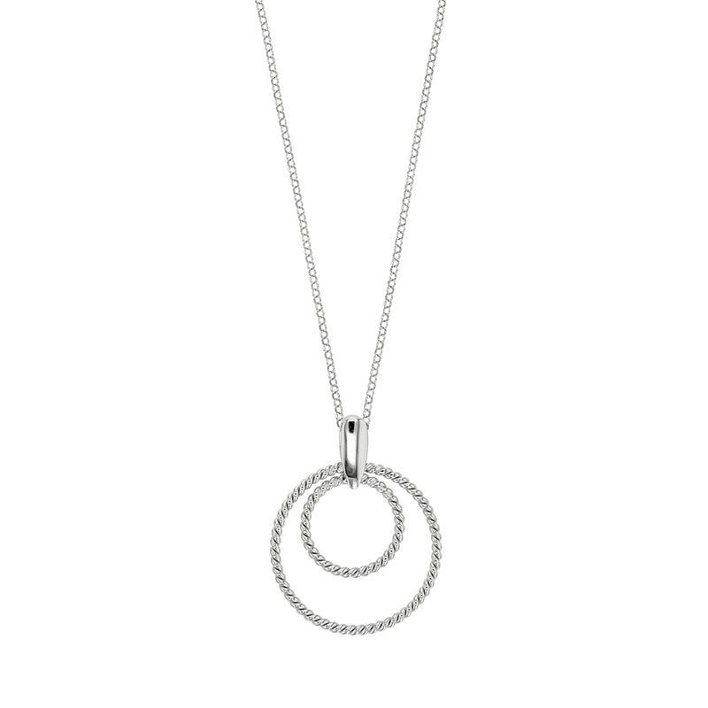 Twisted Hoops And Plain Bail Silver Pendant