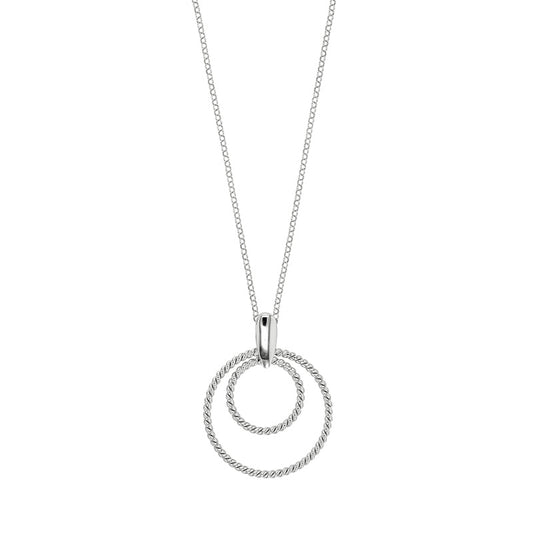 Twisted Hoops And Plain Bail Silver Pendant