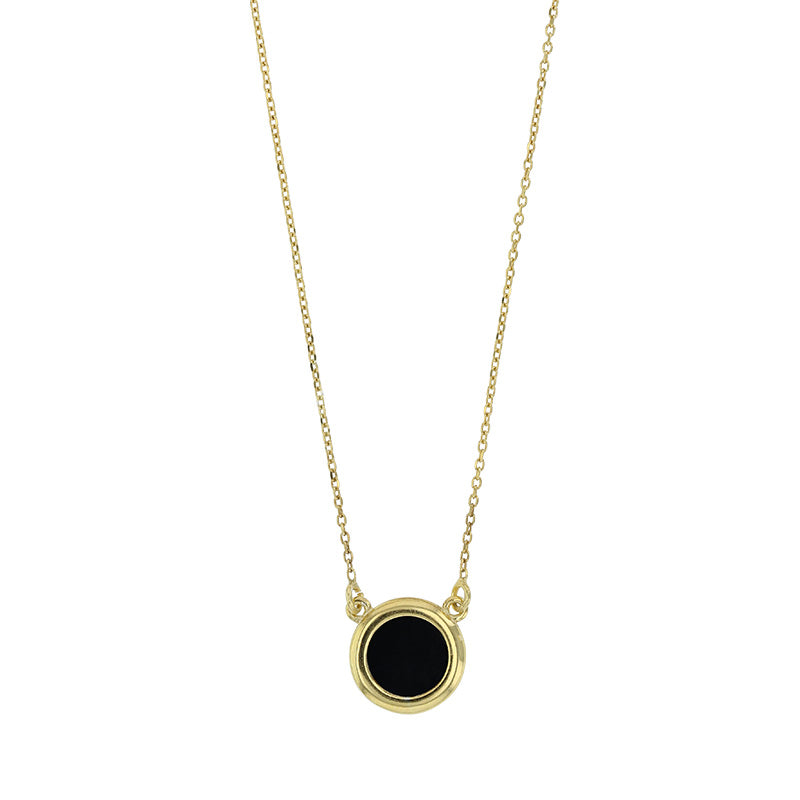 Round Black Gold Necklace