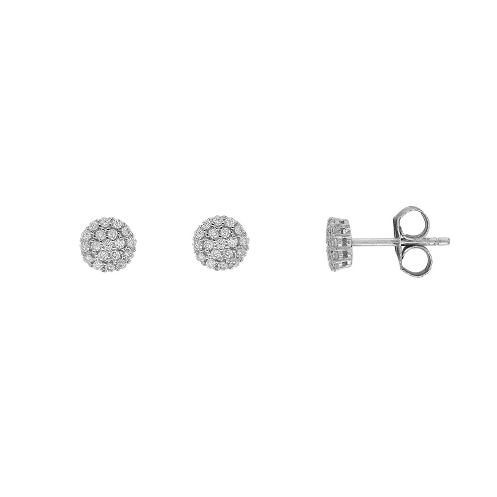 Round pave-set stud earrings