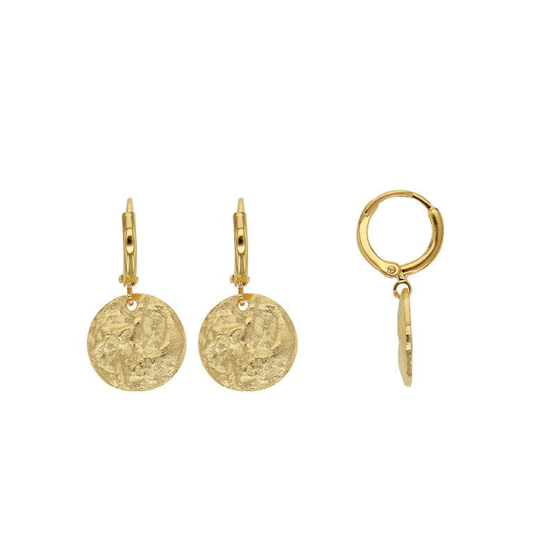 Small gold-plated creole hoop earrings