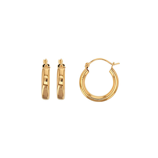 Smooth finish gold-plated creole hoop earrings