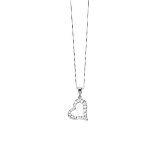 Sterling silver necklace with micro pavé-set