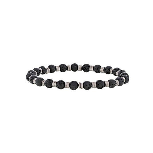 Stretch bracelet with volcanic lava beads