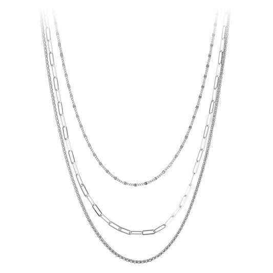 Three Strand Silver Necklace